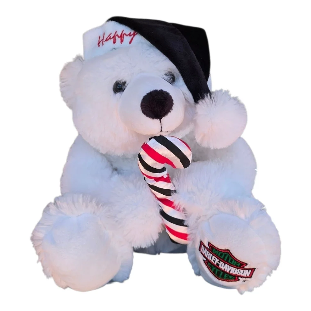 Harley-Davidson Plush White Holiday Polar Bear - Picture 3 of 5